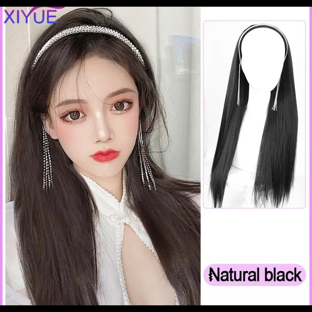 Half headband extension wig